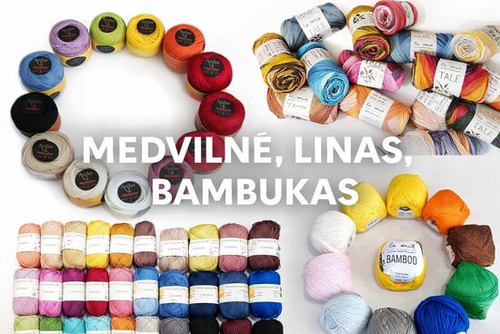 Medvilnė, linas, bambukas