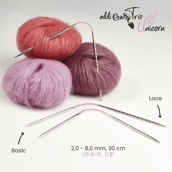 Addi 180-2 addiCraSyTrio Unicorn Long  30cm